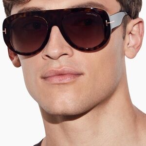 Tom Ford Dark Brown Tortoise Unisex Sunglasses